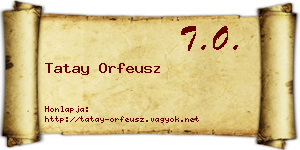 Tatay Orfeusz névjegykártya